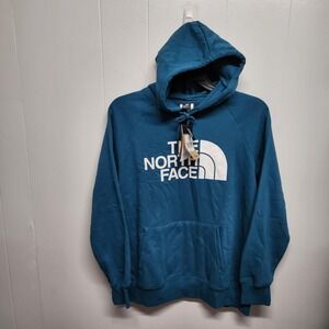 The North Face Hoodie Womens XL Blue Moss Half Dome Pullover Logo Standard Fit